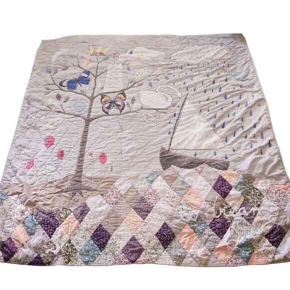 Anthropologie Rebecca Rebouche Oh To Dream Queen Quilt DAMAGED - Picture 1 of 7